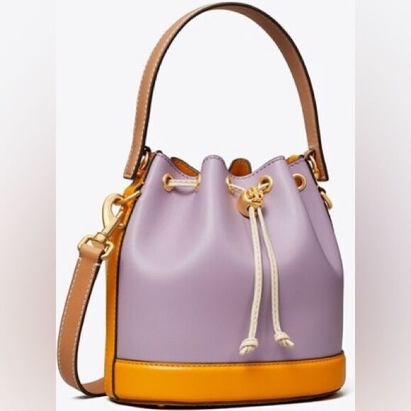 Tory Burch T Monogram Color - Block Bucket Bag, Thistle‎ Mix, Style 88157 - Picture 13 of 16